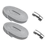 YeferStore Mıknatıslı Metal Klipsli Lastikli Ayakkabı Bağcığı, Elastik Pratik Akıllı Bağcık, Çocuk, Spor, Günlük Ayakkabı, Bot Bağcığı 1 Çift (Açık Gri)