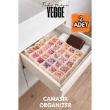 YEGGE 2 Adet 30 Gözlü Petek Organizer , Çamaşır ve Çorap Düzenleyici , Şal ve Tülbent Düzenleyici