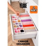 YEGGE 2 Adet 31 Gözlü Çekmece Düzenleyici Petek Ve Cepli Organizer, Çamaşır ve Çorap Düzenleyici Organizer
