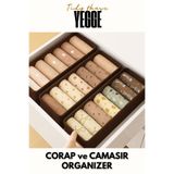 YEGGE 2 ADET Çekmece ve Dolap içi Düzenleyici, Raf Düzenleyici, Katlanabilir Çorap ve Çamaşır Organizeri