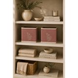 YEGGE 2'li Çiçek Desenli Dolap İçi Düzenleyici Kutu - 30x30x30 cm Katlanabilir Çok Amaçlı Saklama Kutusu
