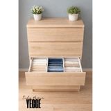 YEGGE 3 ADET Geniş Çekmece ve Dolap içi Düzenleyici, Raf Düzenleyici, 40x28x10 Çorap ve Çamaşır Organizer