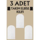 YEGGE 3 Adet Takım Elbise Kılıfı, Kıyafet, Elbise Koruma Taşıma Kılıfı, Beyaz Gamboç , Elbise Hurcu
