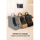 YEGGE 3 RENK Bot Ayakkabı Saklama Çantası - Ayakkabı Hurcu Bot ve Ayakkabı Düzenleyici Ayakkabı Organizer