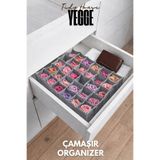 YEGGE 30 Gözlü Petek Organizer , Çamaşır ve Çorap Düzenleyici , Şal ve Tülbent Düzenleyici