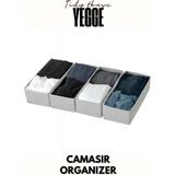 Yegge 4 Adet Çekmece ve Dolap Içi Düzenleyici, Raf Düzenleyici, 40X18X10 Çorap ve Çamaşır Organizer - Gri