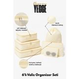YEGGE 6'lı Valiz İçi Düzenleyici Hurç Seti – Seyahat Çantası Organizer – Fermuarlı Bavul Düzenleme Seti