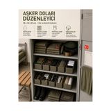 YEGGE Asker Malzemeleri Organizeri - Asker Dolap Düzenleyicisi 30x10cm Çekmece ve Dolap içi Düzenleyici, Katlanabilir Asker Çorap ve Çamaşır Organizer Raf Düzenleyici