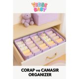 YEGGE BABY 2'li Çekmece ve Dolap içi Düzenleyici,Raf Düzenleyici,Bebek Çocuk Odası Çorap Çamaşır Organizer