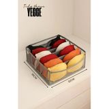 YEGGE Gri Şeffaf Sütyen Düzenleyici 36 X 32 X 12 Cm Dolap içi Sütyen Organizer Çekmece Sütyen Düzenleyici
