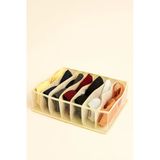 YEGGE Krem Şeffaf Sütyen Düzenleyici 36 X 32 X 12 Cm Dolap içi Sütyen Organizer Çekmece Sütyen Düzenleyici