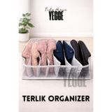 YEGGE Terlik Düzenleyici - 7 Bölmeli Şeffaf Terlik Organizer - Dolap içi Terlik Düzenleyici