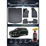 Yek Cars Fiat Egea Cross 2021 Model 3D Kokusuz Havuzlu Paspas Takımı ve 3D Bagaj Havuzu - Siyah