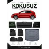 Yek Cars Kia Rio Yeni Logolu 2021 Model Aracınıza Özel 4d Karbonlu Kauçuk Paspas Takımı ve Bagaj Havuzu - Siyah