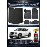 Yek Cars Nissan Juke 2026 Model 3D Kokusuz Havuzlu Paspas Takımı ve 3D Alt Bagaj Havuzu - Siyah