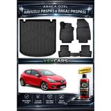 Yek Cars Renault Clio 4 2013 Model 3D Kokusuz Havuzlu Paspas Takımı ve 3D Bagaj Havuzu - Siyah