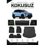 Yek Cars Toyota Corolla Cross 2023 Model Aracınıza Özel 4d Karbonlu Kauçuk Paspas Takımı ve Bagaj Havuzu - Siyah