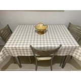 Yek Home Tekstil Astarlı Silinebilir Kare Ekose Desen Muşamba Masa Örtüsü,kırmızı,gri,krem,mavi - 140 x 200 cm