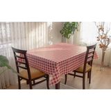 Yek Home Tekstil Astarlı Silinebilir Kare Ekose Desen Muşamba Masa Örtüsü,kırmızı,gri,krem,mavi - 140 x 280 cm