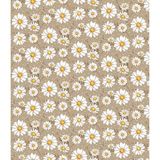Yek Home Tekstil Elyaflı Astarlı Silinebilir Hijyenik Papatya Desen Muşamba Pvc Masa Örtüsü - Kahve - 140 x 140 cm