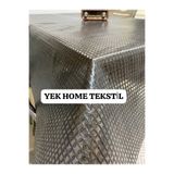 yek home tekstil evinizin her yerinde Siyah Hasır Lüx Pvc Kaplamalı Silinebilir Masa Örtüsü Su Geçirmez Şeffaf Muşamba Masa Örtüsü