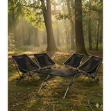 Yek Outdoor 4 Kişilik Kamp Masası Ve Sandalye Seti - Siyah