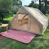 Yek Outdoor 420D Oxford 12 Kişilik 4 Mevsim Soba Çıkışlı Şişme Kamp Çadırı Krem Renk 400 x 300 x 210 cm