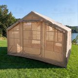 Yek Outdoor 6-8 Kişilik 4 Mevsim Soba/vebasto Çıkışlı 420D Oxford Şişme Kamp Çadırı – Pompalı, 300X240X215 cm - Krem