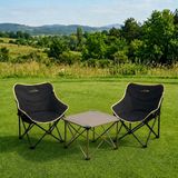Yek Outdoor Campout Alüminyum Küçük Boy Masa + 2 Campout Fırat Sandalye Set - Standart - Gri