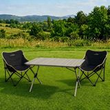Yek Outdoor Campout Alüminyum Xxl Büyük Masa + 2 Campout Fırat Sandalye Set - Standart - Gri