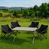 Yek Outdoor Campout Alüminyum Xxl Büyük Masa + 4 Campout Fırat Sandalye Set - Standart - Gri