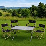 Yek Outdoor Campout Alüminyum Xxl Büyük Masa + 4 Campout Mogan Sandalye Set - Standart - Gri