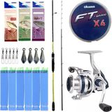 Yek Outdoor Hazır Tekne Oltası Seti Okuma Orata Squid Spin 180CM 100-200GR 2 Parça Tekne Kamışı&okuma ARIA-6000A Olta Makinesi - Standart - Renkli