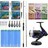 Yek Outdoor Hazır Tekne Oltası Seti Okuma Orata Squid Spin 180CM 100-200GR 2 Parça Tekne Kamışı&okuma Fin Chaser x FNX-60BL 1bb Olta Makinesi - Standart - Renkli