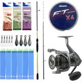 Yek Outdoor Hazır Tekne Oltası Seti Okuma Orata Squid Spin 180CM 100-200GR 2 Parça Tekne Kamışı&okuma Tomcat 8000 6+1bb Olta Makinesi - Standart - Renkli