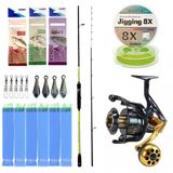 Yek Outdoor Hazır Tekne Oltası Seti Okuma Orata Tekne Kamışı 202Cm 150-200Gr 2 Parça Olta Kamışı&Okuma Salina Sa-6000Ha Blue 6+1Bb Olta Makin