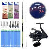 Yek Outdoor Hazır Tekne Oltası Seti Okuma Orata Tekne Kamışı 202cm 150-200gr 2 Parça Olta Kamışı&Okuma Wave Power WP-600