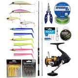 Yek Outdoor Levrek & Çipura Spin Olta Seti Shimano Kamış FX XT Spinning Moderate Fast 2,10m 10-30g 2pc&Shimano Makina FX
