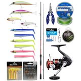 Yek Outdoor Levrek & Çipura Spin Olta Seti Shimano Kamış Sienna Spinning Eva 2,69M 10-35G 2Pc&Shimano Sienna 4000 Fg Spin Makinesi