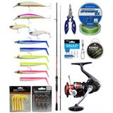 Yek Outdoor Levrek & Çipura Spin Olta Seti Shimano Kamış Sienna Spinning Eva 2,69M 20-50G 2Pc&Shimano Sienna 4000 Fg Spin Makinesi
