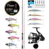 Yek Outdoor Pro Spin Seti Shimano Kamış Sienna Spinning EVA 2,41m 10-35g 2pc&Savage Gear SGS8 4000 FD 8+1BB Olta Makines