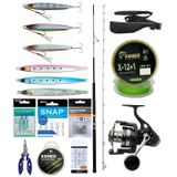 Yek Outdoor Profesyonel Jig Olta Seti Okuma Azores Shore Jigging Spin 304Cm 40-100Gr 2 Parça Olta Kamışı&Savage Gear Sgs8 4000 Fd Olta Makinesi