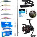 Yek Outdoor Profesyonel Spin Seti Psycho Stick Game 243CM Ex-Fast 15-40GR 2 Parça Olta Kamışı&okuma Ceymar Hd CHD-4000A 7+1bb Olta Makinesi - Standart - Renkli