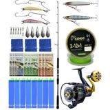 Yek Outdoor Profesyonel Tekne Oltası Seti Cavalla Speed Jigging Spin 159CM Mh 150-250GR 1 Parça &okuma Salina 6000HA Olta Makinesi - Standart - Renkli