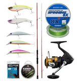 Yek Outdoor Spin Olta Seti Okuma Red Spin 8'0'' 243 cm 7-28 gr 2 Parça&Shimano Makina FX 4000 FC