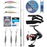 Yek Outdoor Spin Olta Seti Okuma Wave Up Spin 259CM 10-35GR 2 Parça Olta Kamışı&shimano Sienna 4000 Fg Spin Makinesi - Standart - Renkli