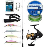 Yek Outdoor Spin Olta Seti Shimano Kamış Fx Xt Spinning Moderate Fast 2,10M 14-40G 2pc&shimano Makina Fx 2500 Fc - Standart - Renkli