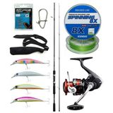 Yek Outdoor Spin Olta Seti Shimano Kamış FX XT Spinning Moderate Fast 2,40m 14-40g 2pc&Shimano Sienna 3000 Fg Spin Makin