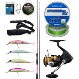 Yek Outdoor Spin Olta Seti Shimano Kamış Sienna Spinning Eva 2,41M 10-35G 2pc&shimano Makina Fx 2500 Fc - Standart - Renkli