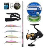 Yek Outdoor Spin Olta Seti Shimano Kamış Sienna Spinning EVA 2,41m 10-35g 2pc&Shimano Makina FX 2500 FC